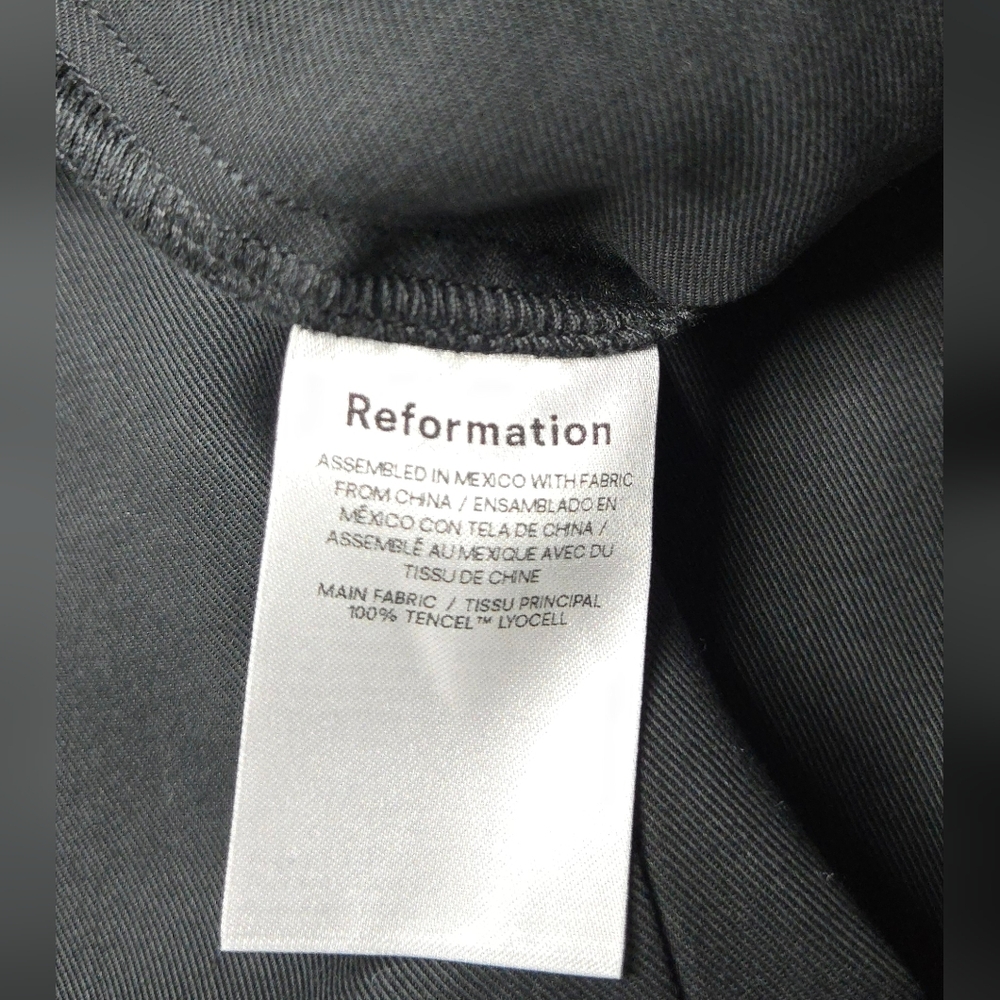 NWT Reformation Mason Cropped Relaxed Wide Leg Black Career Pant Women's 0/25 - Picture 8 of 8